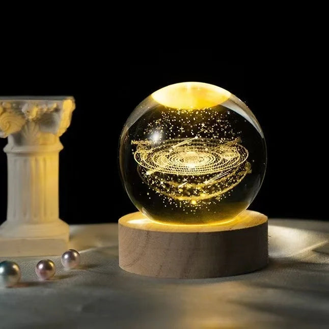 6CM 3D Crystal Ball Lamp With Galaxy And Planetary Projection USB Night Light For Bedroom Decor Plasma Ball Gift