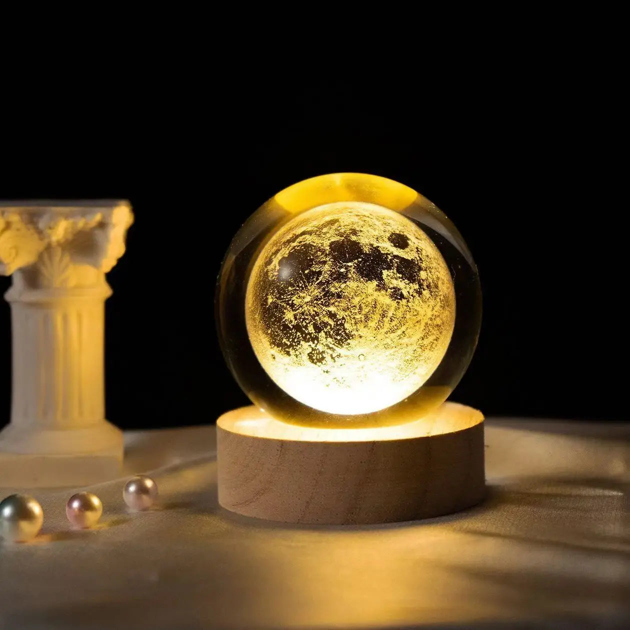 6CM 3D Crystal Ball Lamp With Galaxy And Planetary Projection USB Night Light For Bedroom Decor Plasma Ball Gift