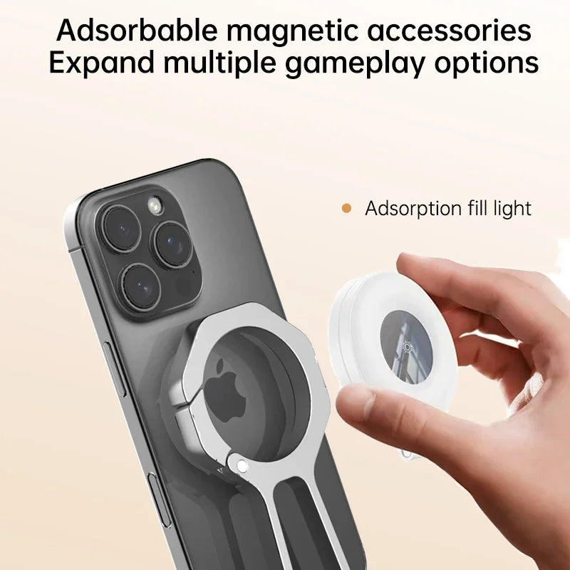 Minisopuru Magnetic Phone Tripod Stand Mini Portable Cell Phone Holde Aluminium Dual-sided Magnetic Smartphone Mount for iPhone