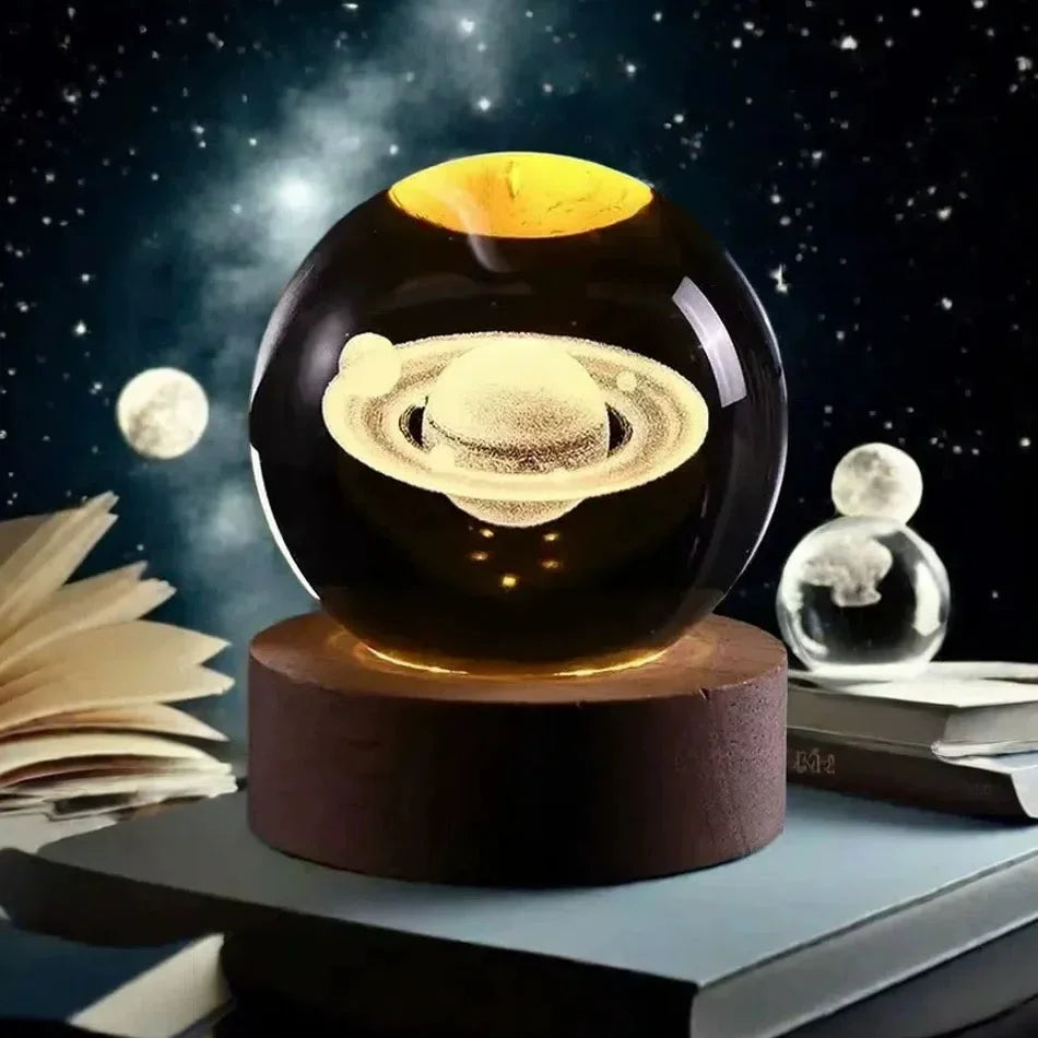 6CM 3D Crystal Ball Lamp With Galaxy And Planetary Projection USB Night Light For Bedroom Decor Plasma Ball Gift