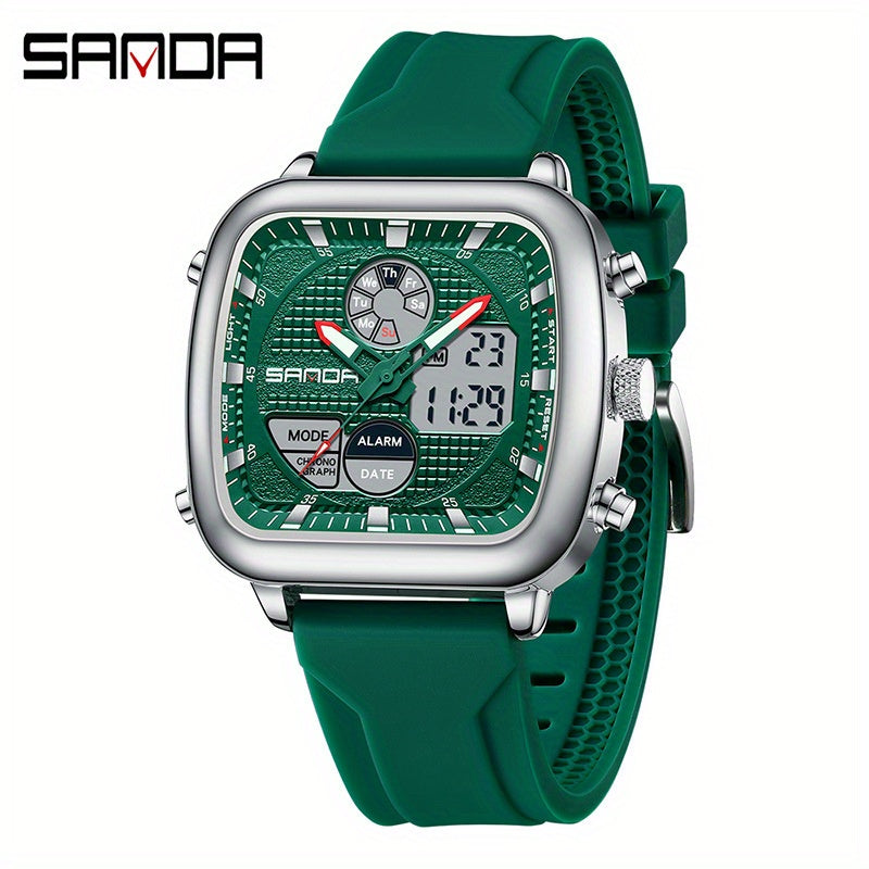 SANDA Luxury Business Alarm Clock Multi functional Calendar Men's Electronic Watch