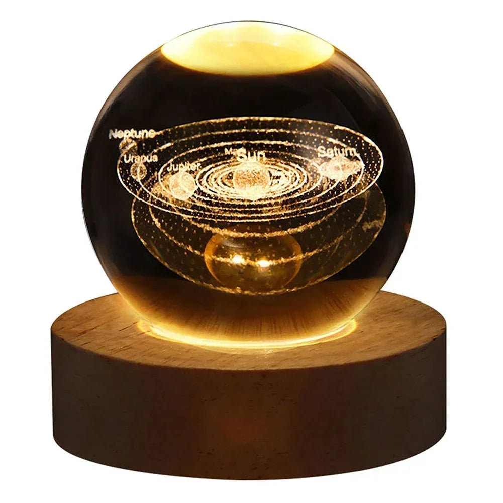 Unique 3D Crystal Ball Lamp with Galaxy and Planetary Projections USB Night Light for Cozy Atmosphere  plasma ball