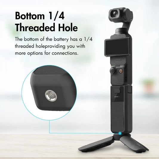 Battery Handle for Pocket 3, with 2800mAh Battery Fast Charging, Battery Grip Supports External Tripod