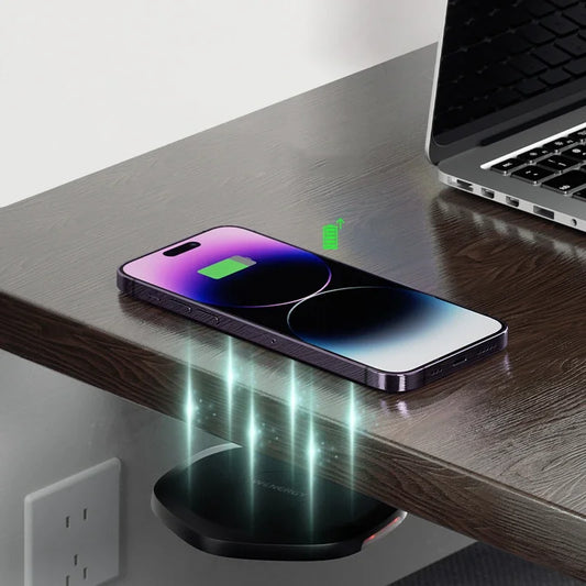 Invisible Wireless Charger 27mm Under Table Charger Furniture Fast Desk Wireless Charging Station for iPhone 15/14/13/12 Samsung