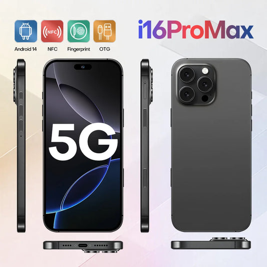 2025 New smartphone i16promax flagship 6.5-inch 16+1TB 5g camera key fingerprint Bluetooth headset can be purchased separately