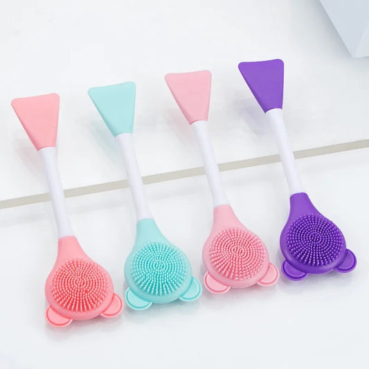 5PCS Fragrance-Free, Alcohol-Free Dual-Head Silicone Facial Cleansing Brush - Exfoliator & Pore Cleaner for All Skin Types