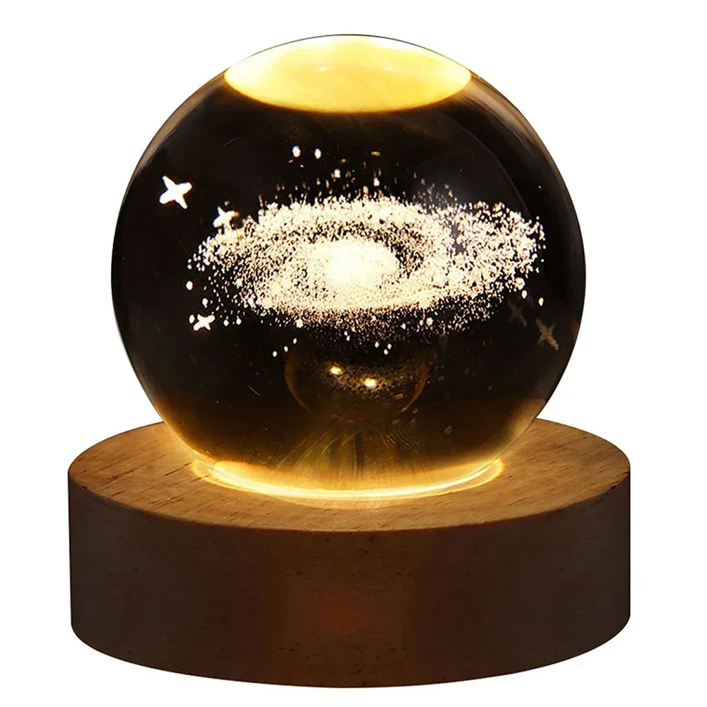 Unique 3D Crystal Ball Lamp with Galaxy and Planetary Projections USB Night Light for Cozy Atmosphere  plasma ball